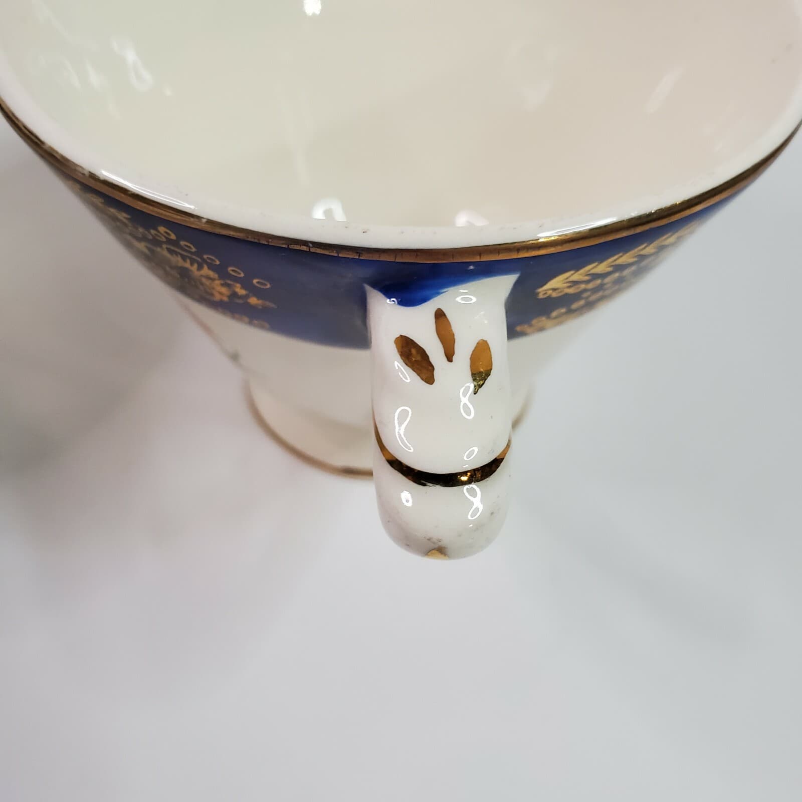 Vintage Royal Stetson Deluxe China Cobalt 22Kt Gold Floral Creamer & Sugar Set - Thumbnail 10