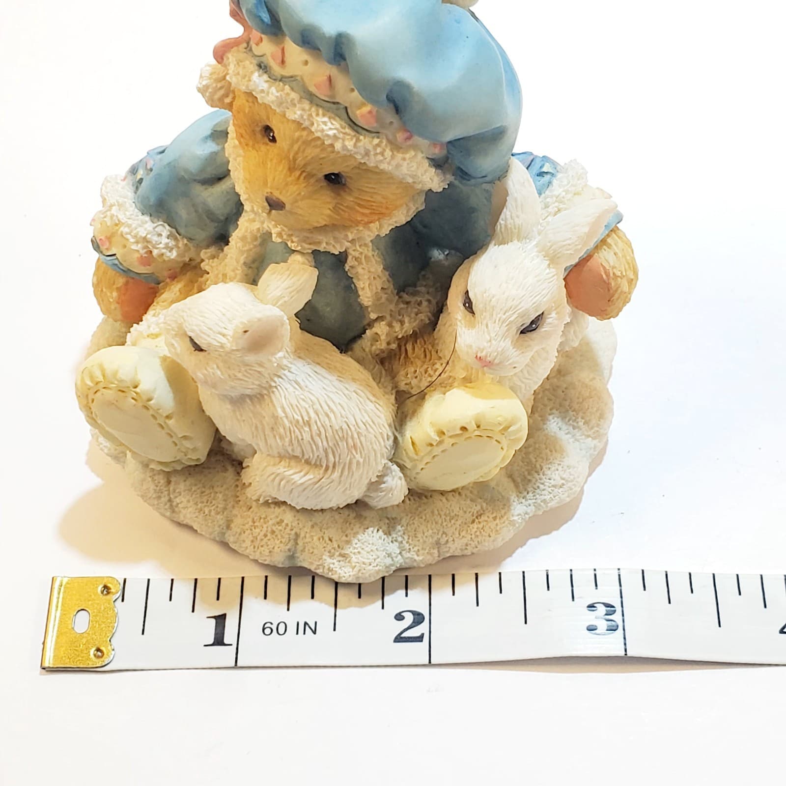 Vintage 1994 Cherished Teddies Sonja Holiday Cuddles Figurine Bears Bunnies - Thumbnail 6