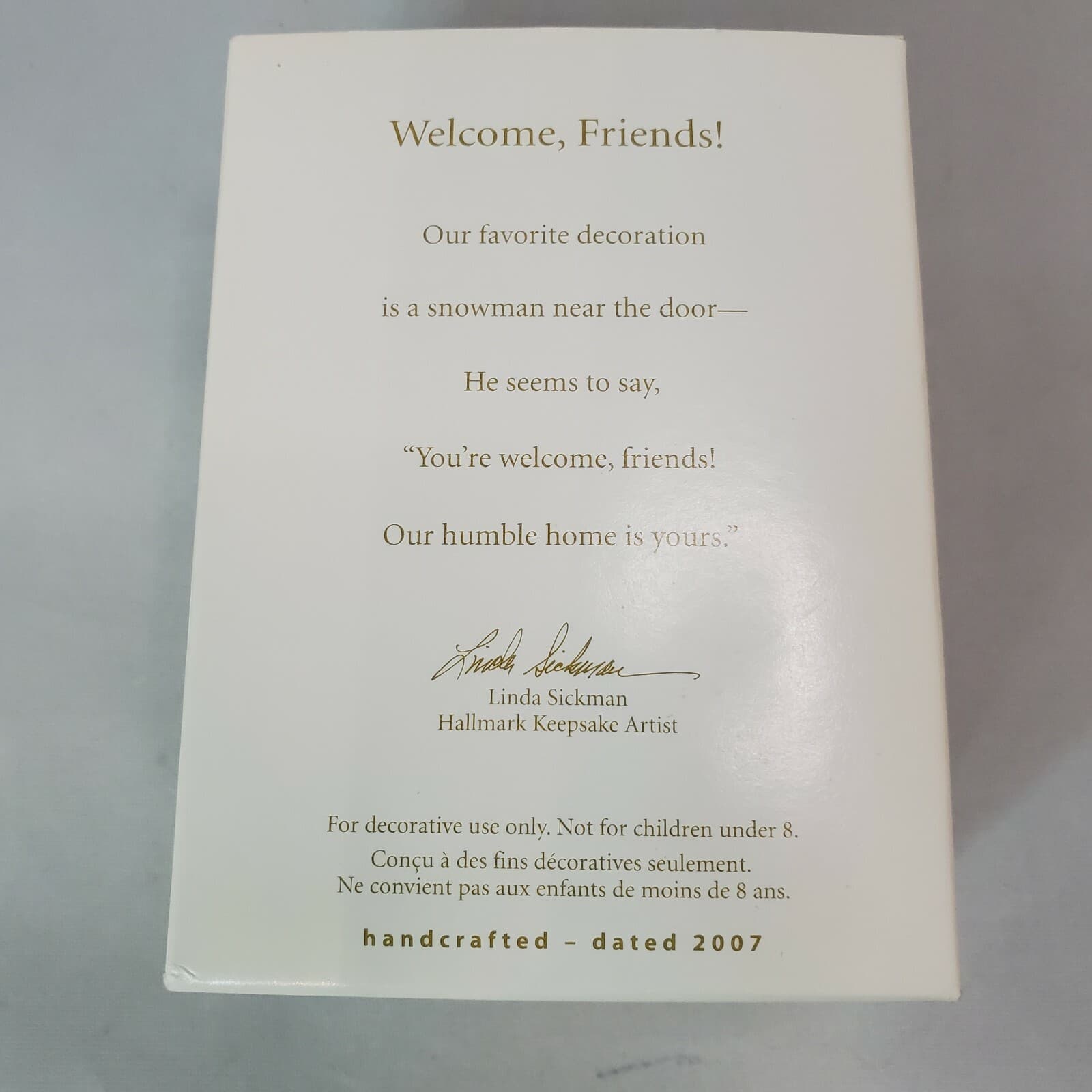 Hallmark Keepsake Christmas Ornament 2007 Welcome Friends Glittery Snowman New - Thumbnail 2