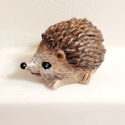 Miniature Hedgehog Resin Figure Textured 1” Tall 1.25” Wide Realistic Decor - Thumbnail 2
