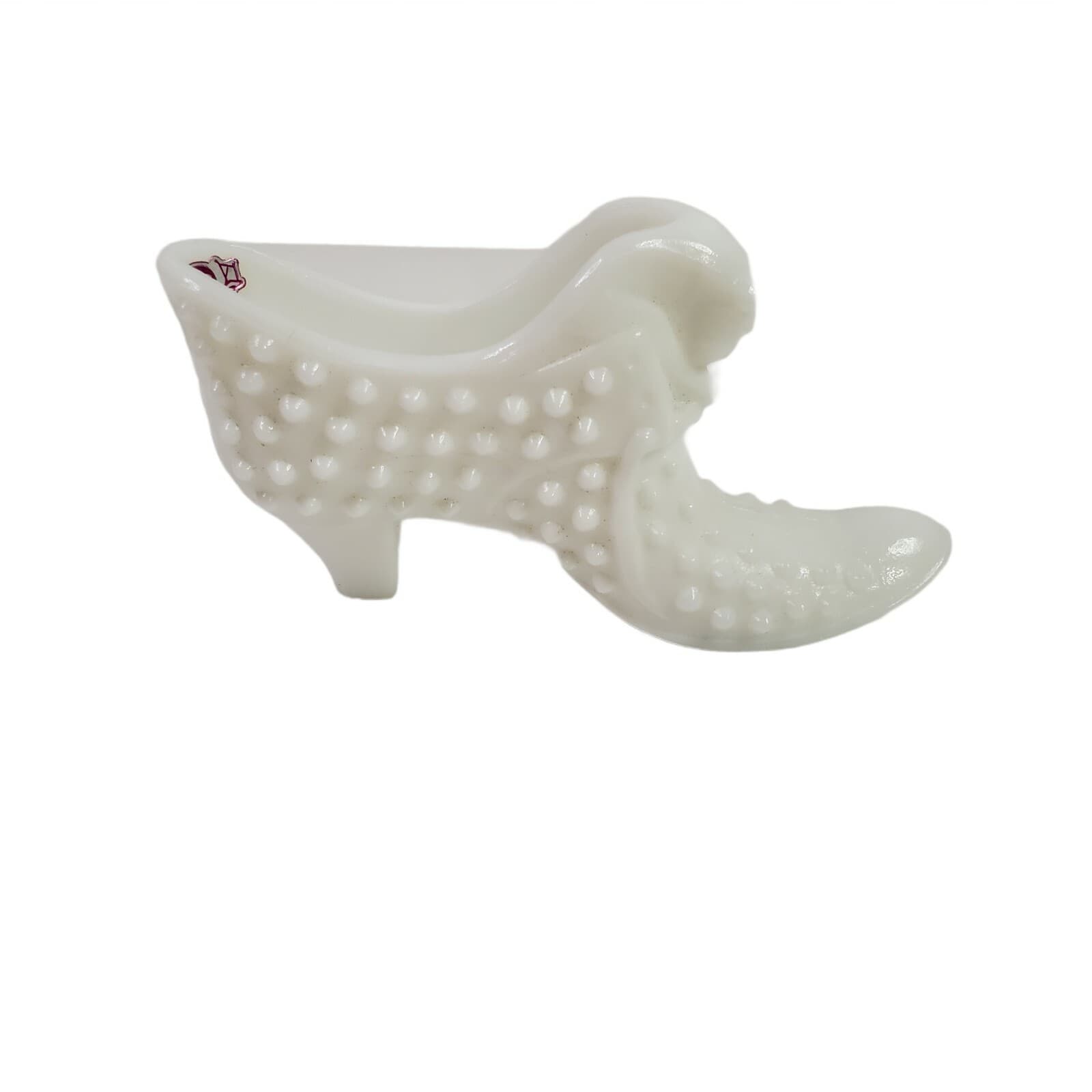 Fenton Milk Glass Hobnail Collectible Cat Panther Design Shoe Boot Figurine - Thumbnail 3