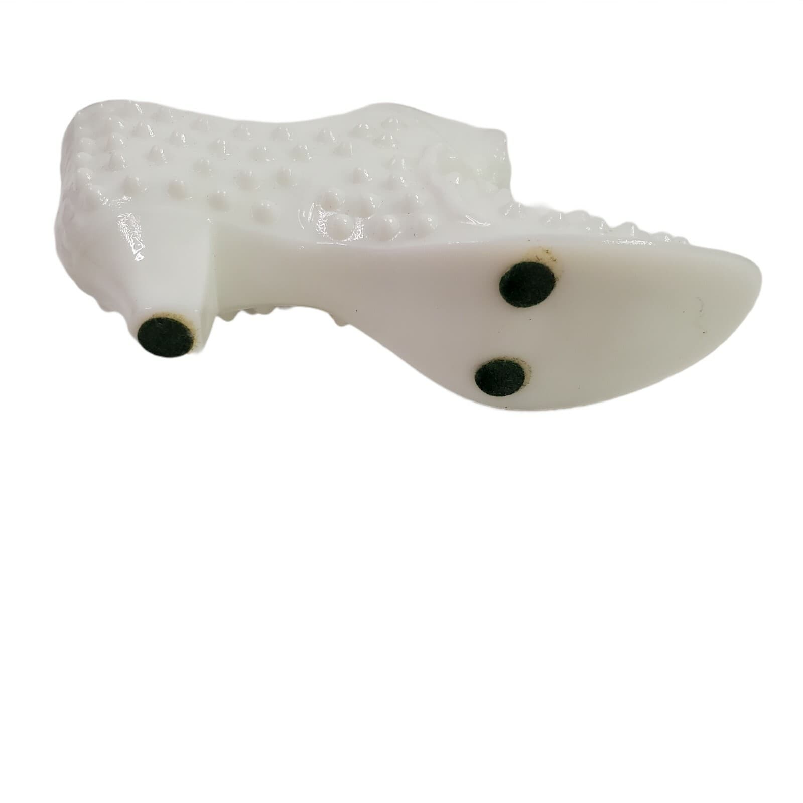 Fenton Milk Glass Hobnail Collectible Cat Panther Design Shoe Boot Figurine - Thumbnail 6