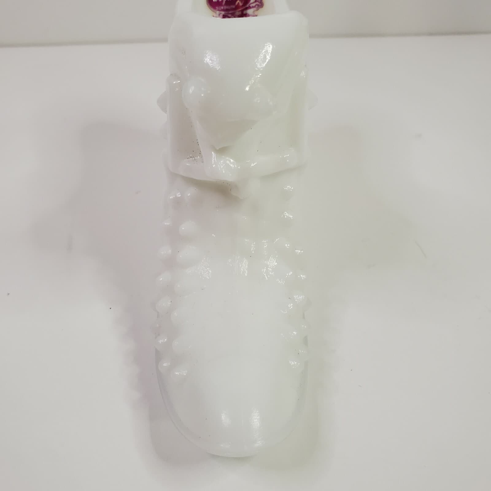 Fenton Milk Glass Hobnail Collectible Cat Panther Design Shoe Boot Figurine - Thumbnail 8