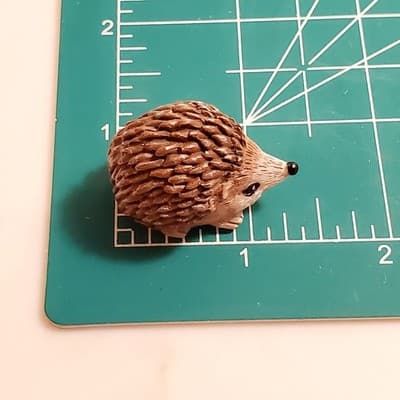 Miniature Hedgehog Resin Figure Textured 1” Tall 1.25” Wide Realistic Decor - Thumbnail 6