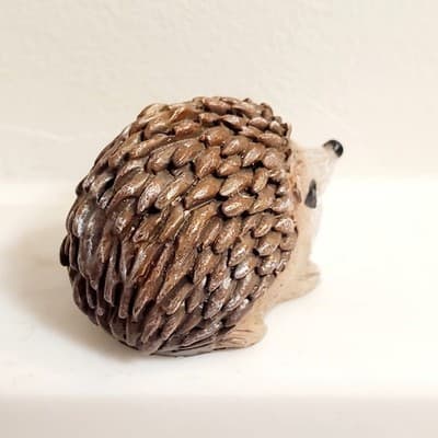 Miniature Hedgehog Resin Figure Textured 1” Tall 1.25” Wide Realistic Decor - Thumbnail 3