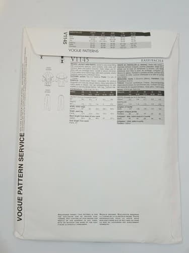 Vogue Sewing Pattern V1145 Lynn Mizono Designer Misses Coat Uncut Y Xsm-Sml-Med - Thumbnail 2