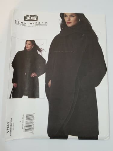 Vogue Sewing Pattern V1145 Lynn Mizono Designer Misses Coat Uncut Y Xsm-Sml-Med