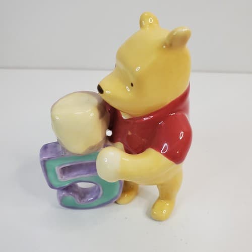 Classic Disney Winnie Pooh Ceramic Birthday Keepsake #5 Cake Topper Decor - Thumbnail 2