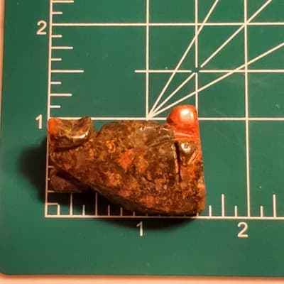 Natural Red Amphibole Quartz Crystal Carved Miniature Sitting Dog Figurine - Thumbnail 8