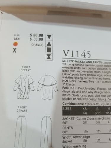 Vogue Sewing Pattern V1145 Lynn Mizono Designer Misses Coat Uncut Y Xsm-Sml-Med - Thumbnail 7