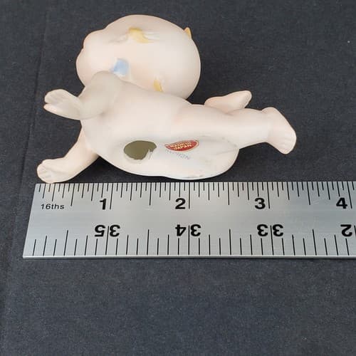 Vintage Made in Japan Kewpie Laying Tumbling Bisque Blue Wing Cherub Figurine - Thumbnail 8