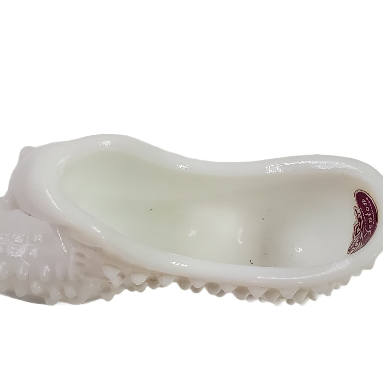 Fenton Milk Glass Hobnail Collectible Cat Panther Design Shoe Boot Figurine - Thumbnail 5