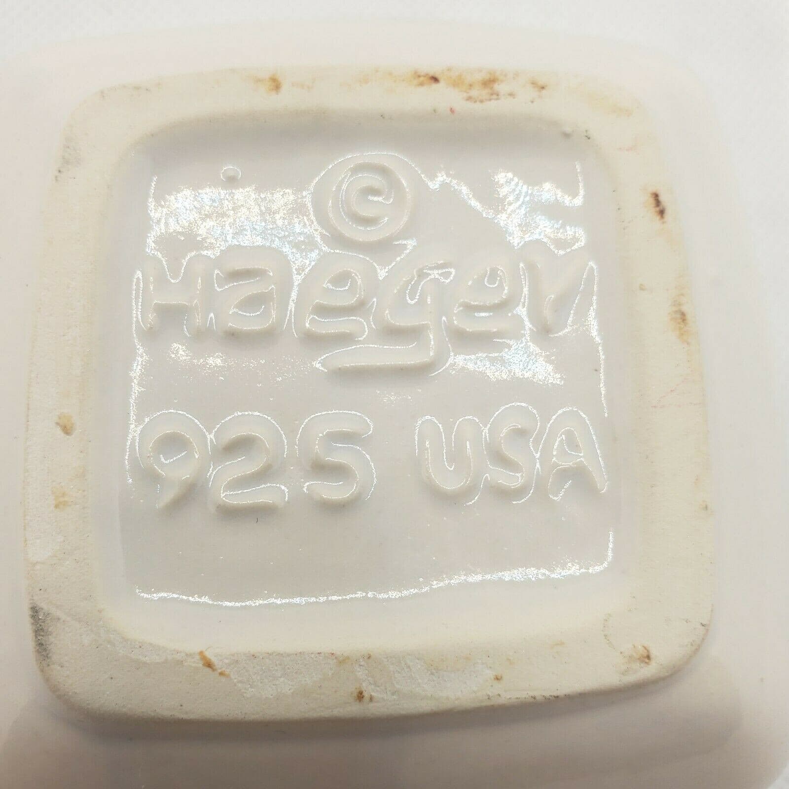 Vintage Haeger 925 USA Christmas Holiday White With Holly Ceramic Ashtray 4" - Thumbnail 4