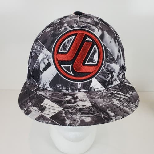 Justice League Snap Back Hat Cap Flat Structured DC Comics Black, White OSFM