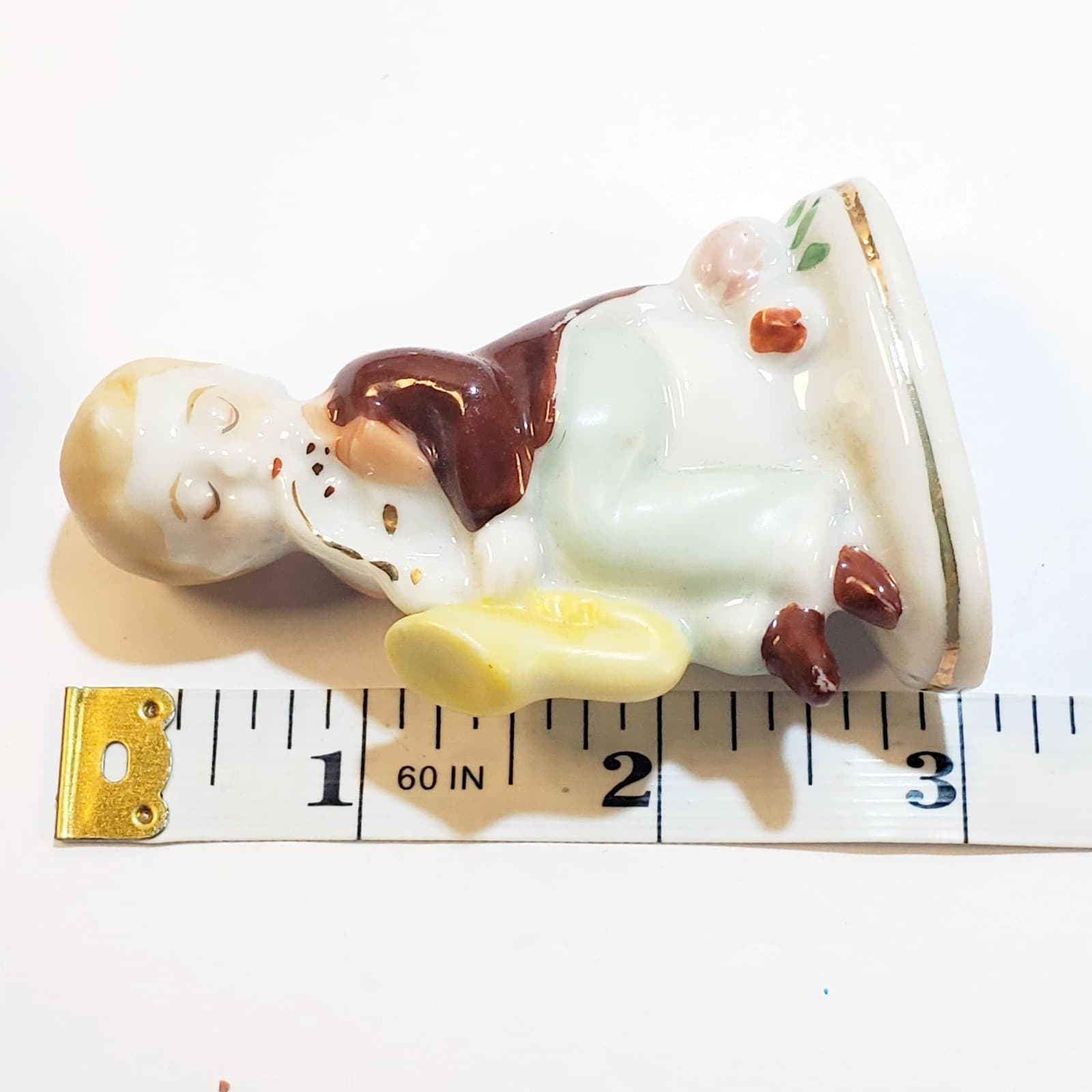 2 Occupied Japan Figurines Boy Musicians Playing Saxophone & Violin Instrument - Thumbnail 7