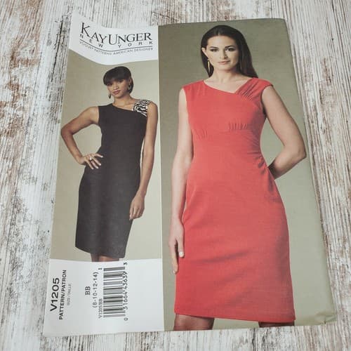 Vogue V1205 Kay Unger New York Designer Dress Sewing Pattern Size BB 8-10-12-14