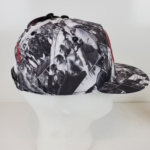Justice League Snap Back Hat Cap Flat Structured DC Comics Black, White OSFM - Thumbnail 5