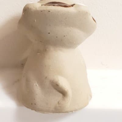 Vintage Clay Lion Beige Brown Flower Pot Figurine Pottery Small Plant Sitter 2” - Thumbnail 3