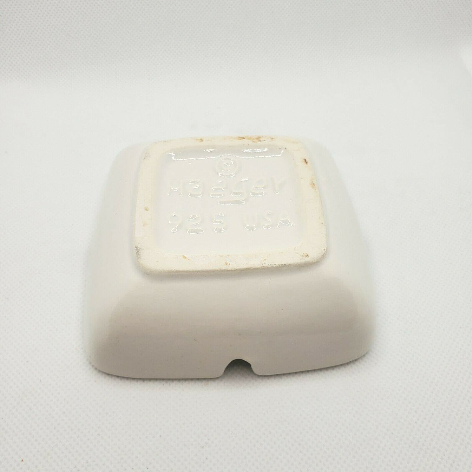 Vintage Haeger 925 USA Christmas Holiday White With Holly Ceramic Ashtray 4" - Thumbnail 5