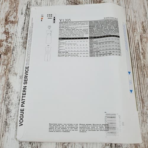 Vogue V1205 Kay Unger New York Designer Dress Sewing Pattern Size BB 8-10-12-14 - Thumbnail 4