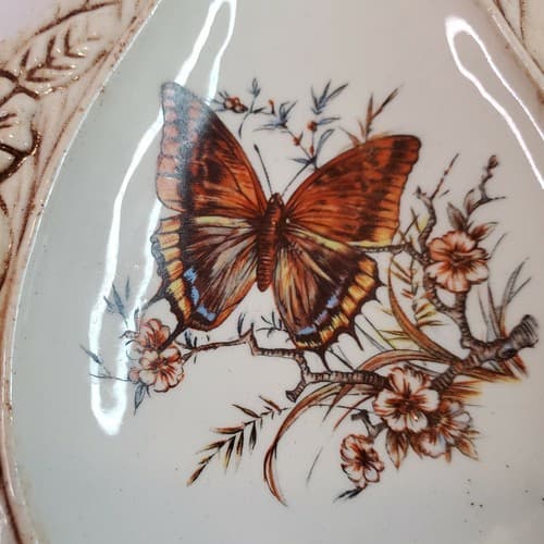 Vintage Treasure Craft San Deigo, California Butterfly Spoon Rest 10” Long - Thumbnail 3