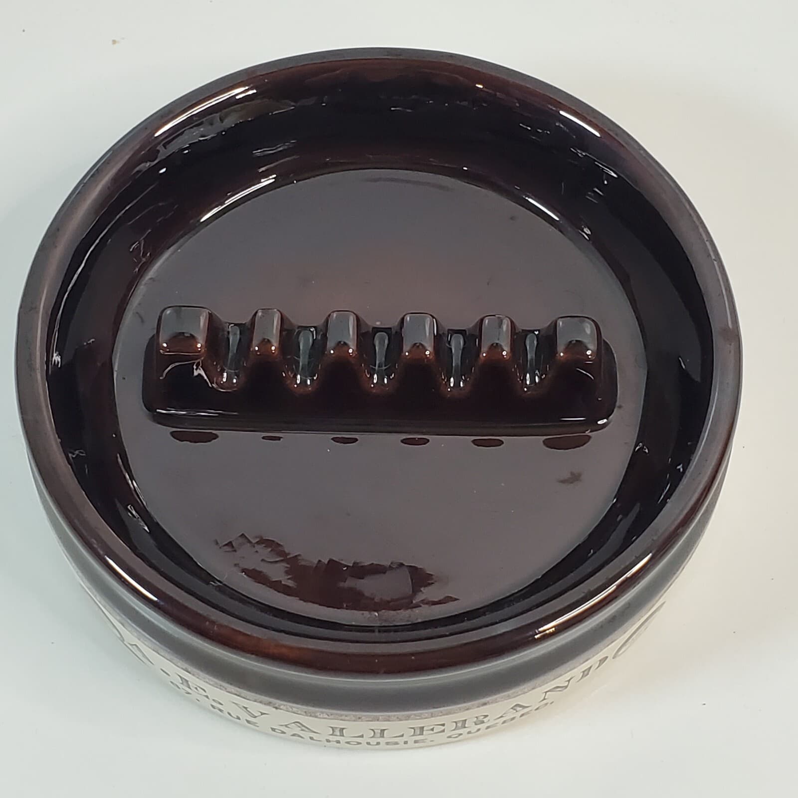 Vintage Ceramic Advertising Ashtray Canadian Oil A.E. Vallerand Quebec - Thumbnail 2