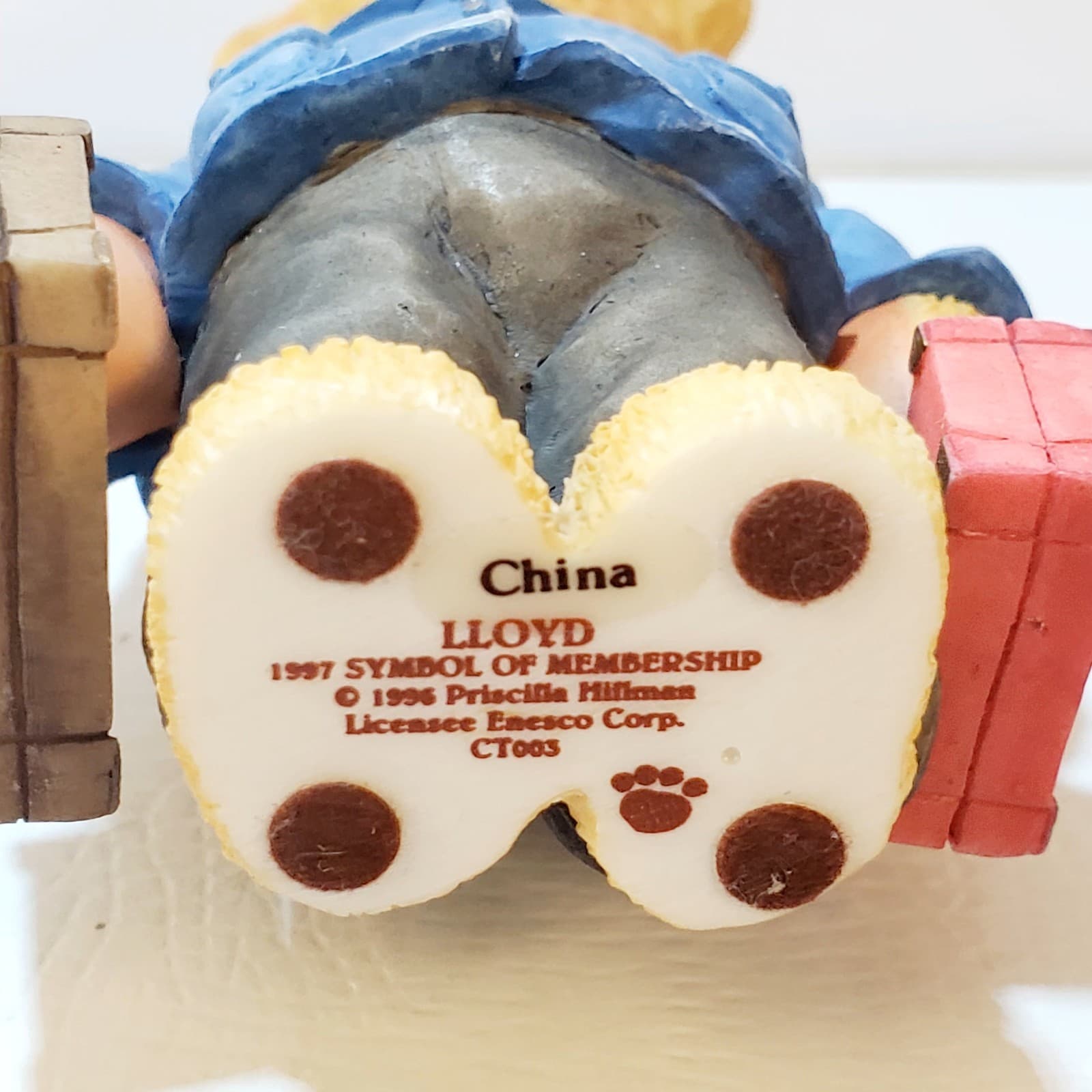 Vtg 1997 Cherished Teddies Lloyd Friends Symbol of Membership Charter Figurine - Thumbnail 5