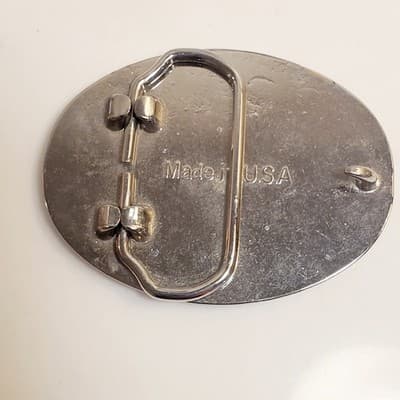 Vintage The State Of Texas Silver Tone & Black Metal Belt Buckle Made In USA - Thumbnail 3
