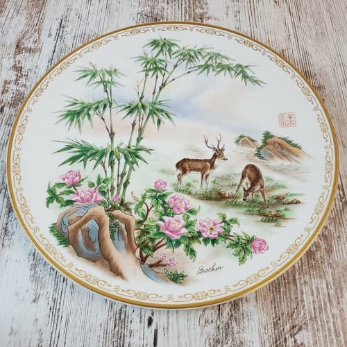 Vtg Edward Marshall Boehm Life's Best Wishes Plate Collection "PROSPERITY" 1981