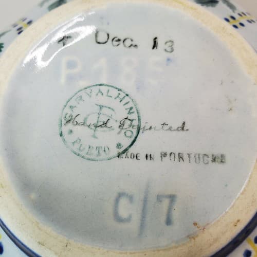 CP Carvalhinho Porto Hand Painted Made in Portugal 5 1/4" Floral Bowl Dish - Thumbnail 4