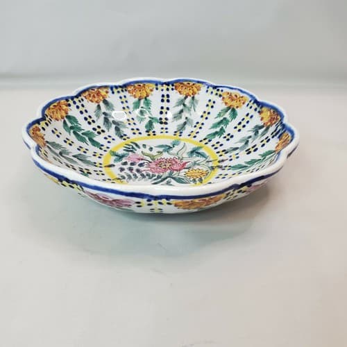 CP Carvalhinho Porto Hand Painted Made in Portugal 5 1/4" Floral Bowl Dish - Thumbnail 2