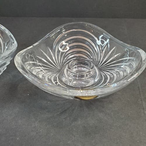 RCR Royal Crystal Rock Taper Candle Holders Lot of 2 Crystal 24% Lead Italy - Thumbnail 2