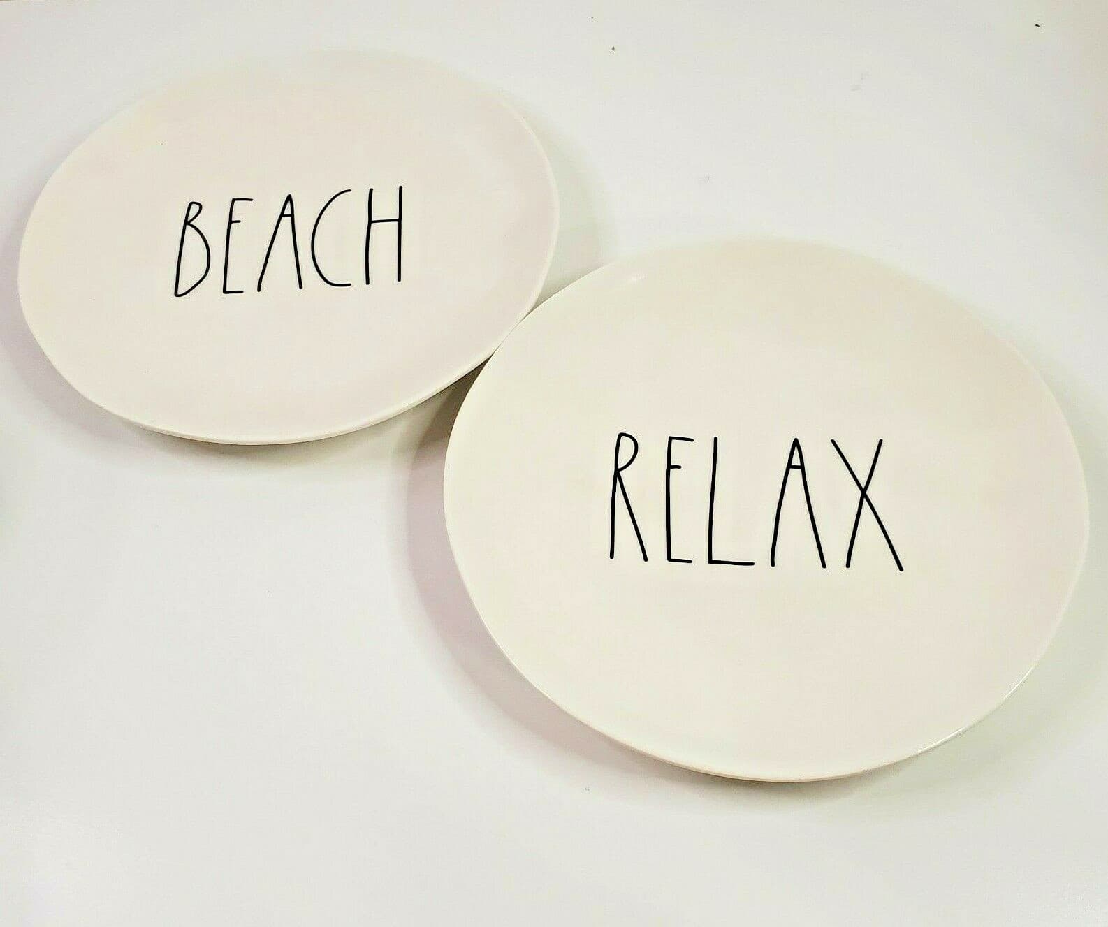 Rae Dunn Melamine 8" Wavy plates Artisian Collection by Magenta RELAX BEACH