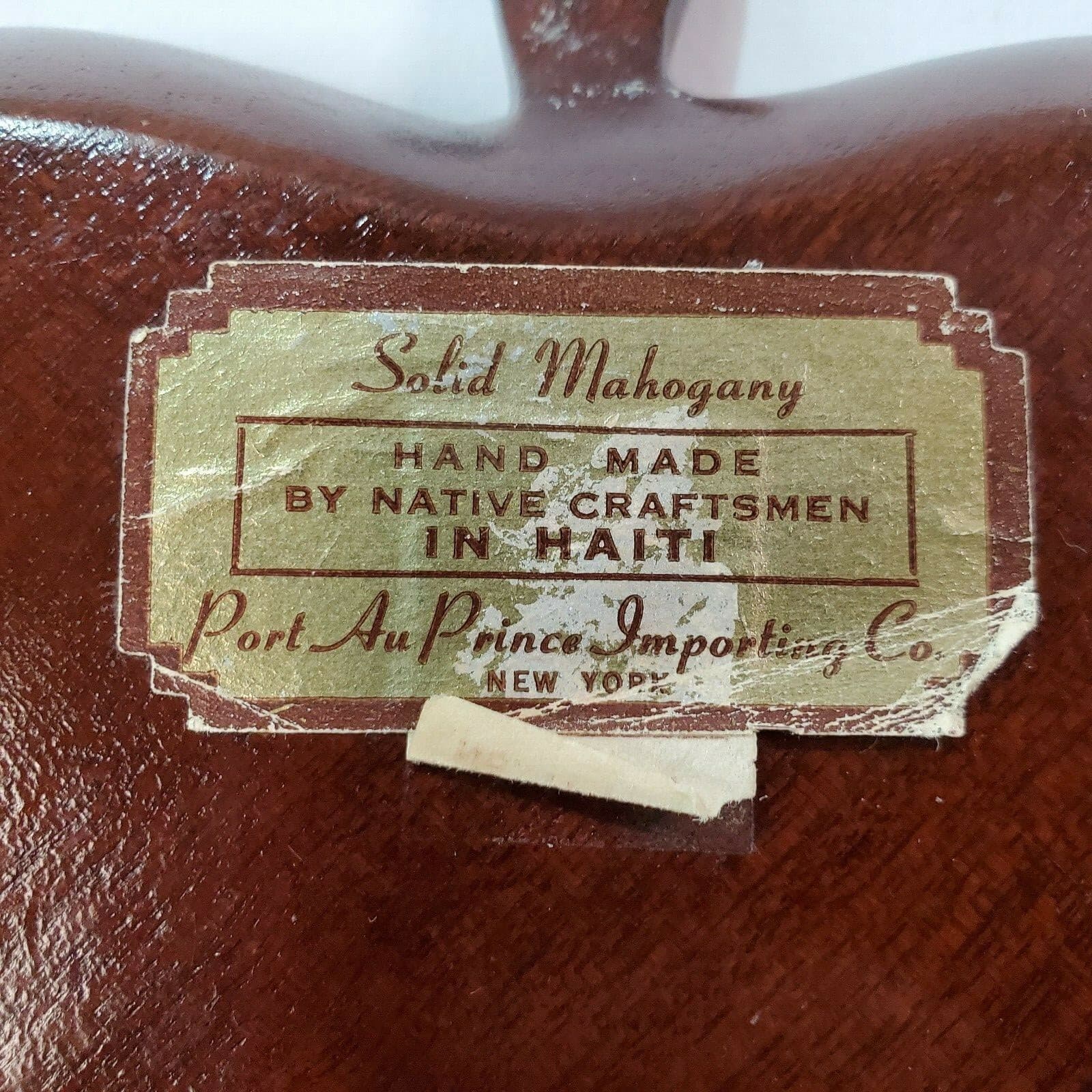 Vintage Solid Mahogany Spade Shape Dish Hand Made in Haiti by Native Craftsmen 2 - Thumbnail 6