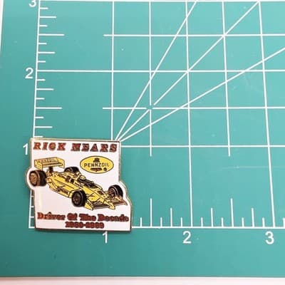 Vintage Pennzoil Rick Mears Driver Of The Decade 1980-1989 Lapel Pin - Thumbnail 3