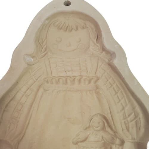Vtg 1988 Brown Bag Cookie Mold Standing Raggedy Ann Doll Folk Art 8" Retired - Thumbnail 2
