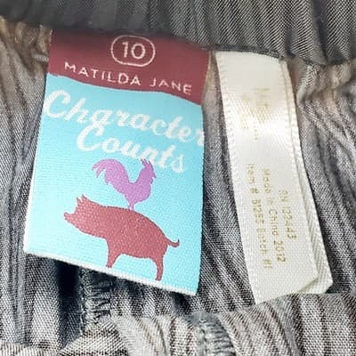 Matilda Jane Girls Size 10 Character Counts Three Ruffle Pants Brown Woodgrain - Thumbnail 5