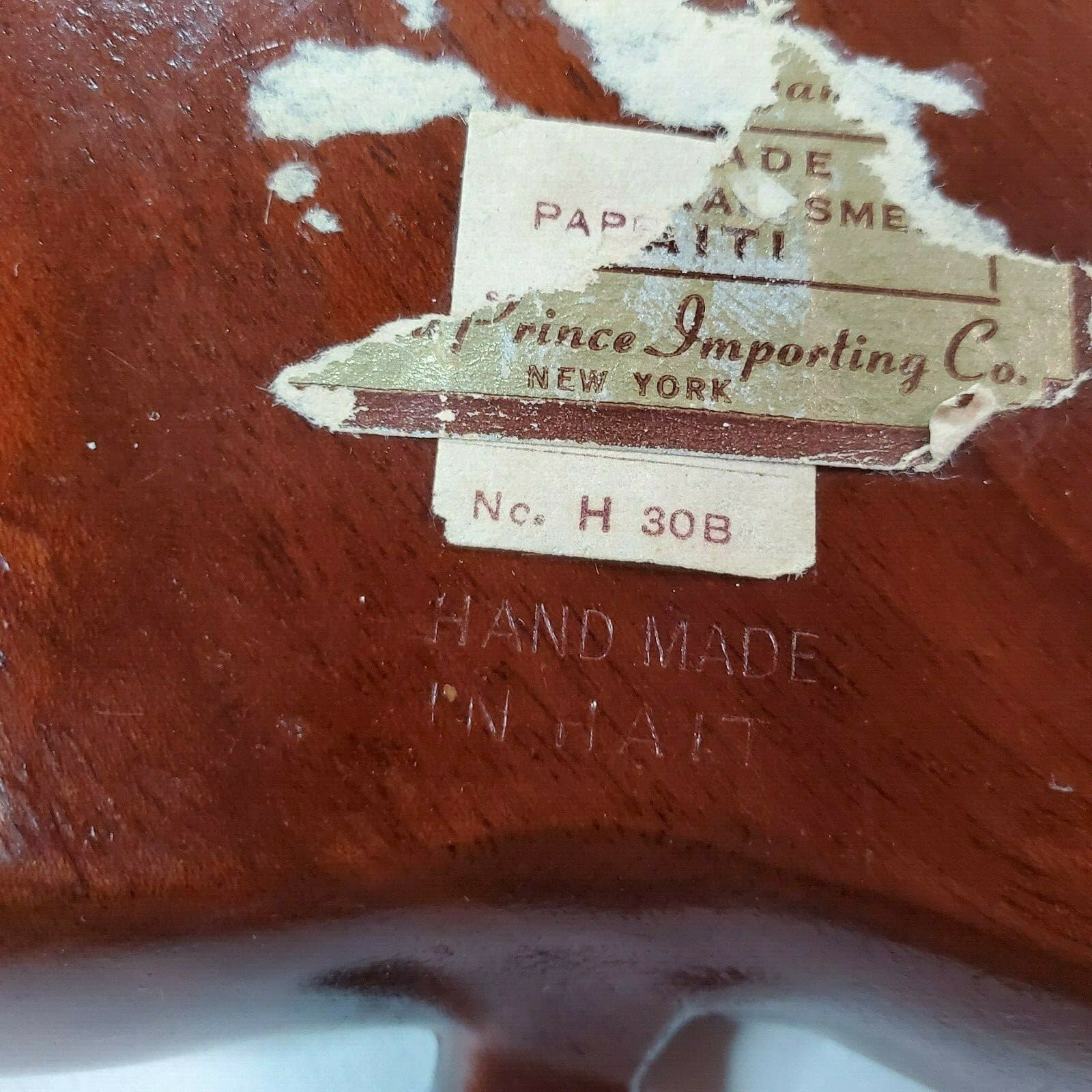 Vintage Solid Mahogany Spade Shape Dish Hand Made in Haiti by Native Craftsmen 2 - Thumbnail 3