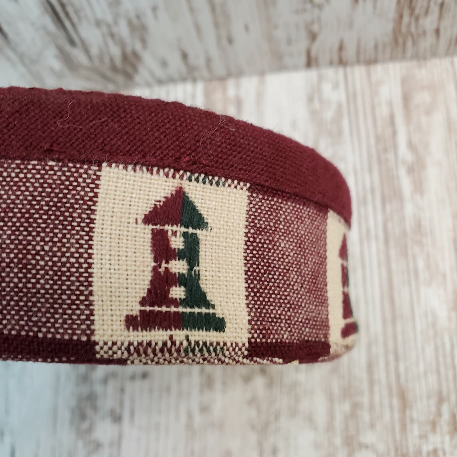 Padma Creations Burgundy & Cream Plaid Cotton Cloth Coasters with Lighthouses - Thumbnail 6