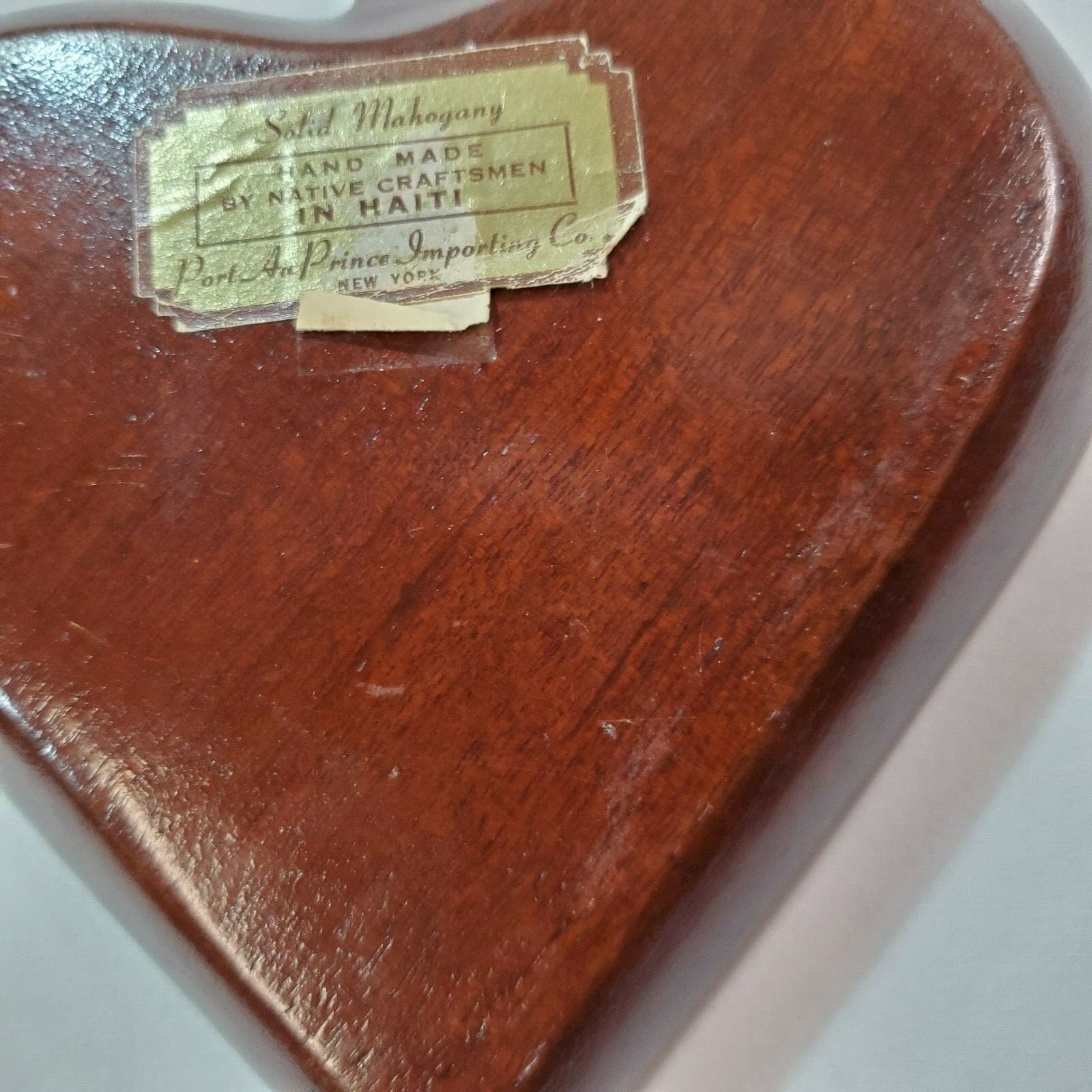 Vintage Solid Mahogany Spade Shape Dish Hand Made in Haiti by Native Craftsmen 2 - Thumbnail 7