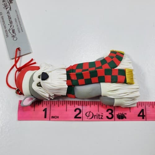 Home Interiors & Gifts Poly Clay Scottie Dog Schnauzer Christmas Ornaments NWT - Thumbnail 6