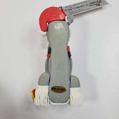 Home Interiors & Gifts Poly Clay Scottie Dog Schnauzer Christmas Ornaments NWT - Thumbnail 5