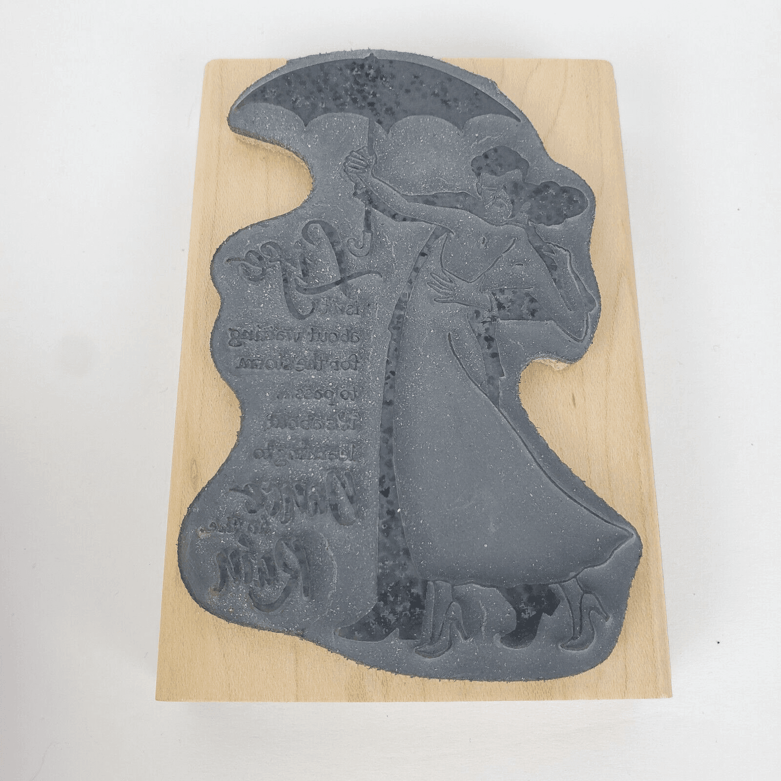 2014 Rain Dance Mounted Rubber Stamp P254 Dancing Couple w/ Umbrella 4.5 x 3” - Thumbnail 2