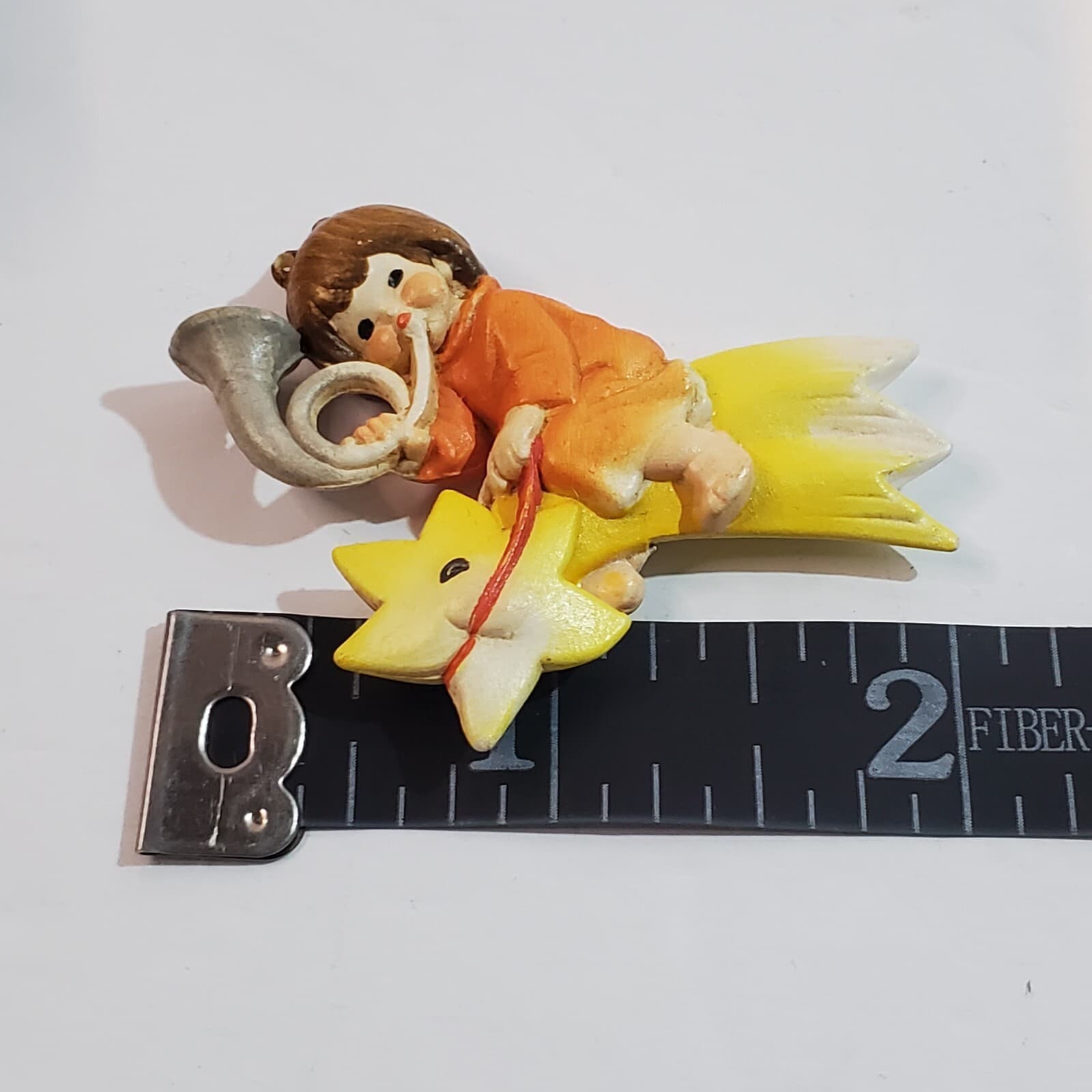 Vtg Anri Juan Ferrandiz Italy Girl Riding Shooting Star Mini Christmas Ornament - Thumbnail 3
