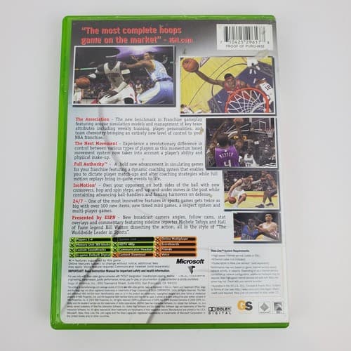 Xbox Live ESPN 2K5 NBA Video Game Complete with Manual Basketball - Thumbnail 2