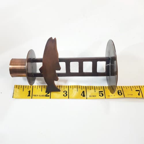 Set of 3 Vintage Midwest of Cannon Falls Copper Tone Fish Taper Candle Holders - Thumbnail 12