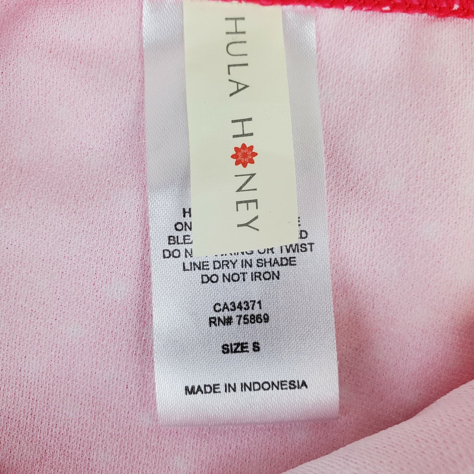 Hula Honey Hipster Polka Dot Print Bikini Swim Bottom Tie Sides Sz S White Pink - Thumbnail 3