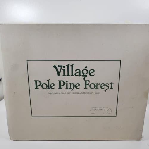 Vtg Dept 56 Heritage 1991 Village Pole Pine Forest Cold Cast Porcelain Retired - Thumbnail 9
