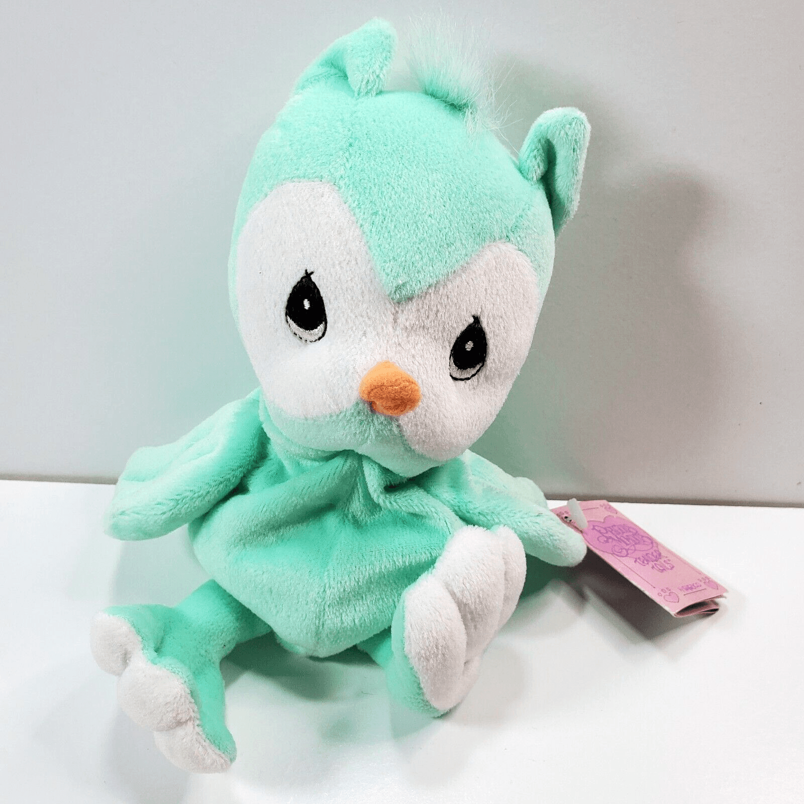 Vtg Precious Moments Tender Tails TEAL OWL 9" Bean Bag Plush Stuffed Animal Toy