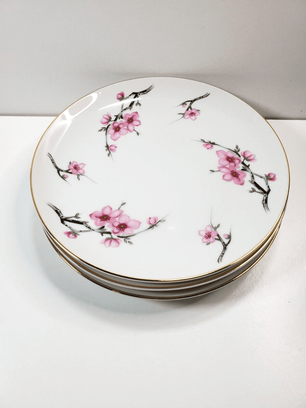 Vintage Diamond China CHERRY BLOSSOM made In Japan Salad Plate 7.5" Set of 4 - Thumbnail 3